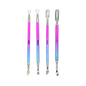 3 vnt./dėžutė Gradient Mėlyna nerūdijančio plieno odelių stūmimo žirklių rinkinys Nagų dailės manikiūro įrankiai Nagų stūmimo odelių nagų nuėmimo žnyplė