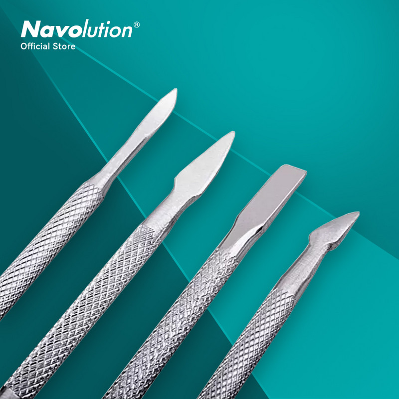 4 buc/set de curățat manichiură din oțel Dispozitiv de curățare a cuticulei cu două capete Dispozitiv de îndepărtare a pielii moarte Instrument de îngrijire a unghiilor Toate pentru set de manichiură