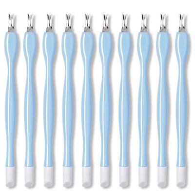 10 gab. Dead Skin Remover Nail Art Fork Kutikulu noņemšanas Knaibles Stūmējs Trimmeris Nerūsējošā tērauda pedikīrs Nagu kopšanas Nagu instrumenti