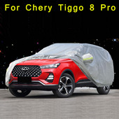 Visi automobilio dangčiai lauko saulės UV apsauga nuo dulkių lietaus sniegas Oksfordo audinys, apsaugantis Chery Tiggo 8 Pro 2021 priedus
