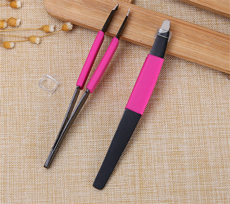 Juodas nerūdijančio plieno antakių pincetas bevel viršutinis plaukelių šalinimo įrankis grožio makiažo priemonės priedai E1048