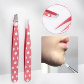 Pensetă pentru sprâncene, de culoare neagră, 2 bucăți, extractor înclinat, din oțel inoxidabil, pentru îndepărtarea părului, instrument de machiaj nou