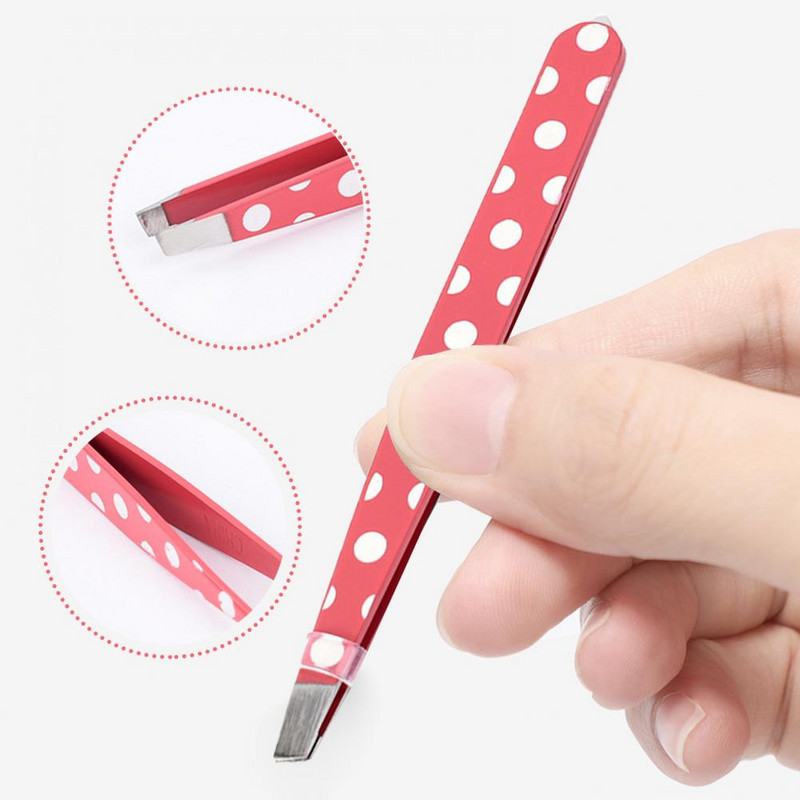 Pensetă pentru sprâncene, de culoare neagră, 2 bucăți, extractor înclinat, din oțel inoxidabil, pentru îndepărtarea părului, instrument de machiaj nou