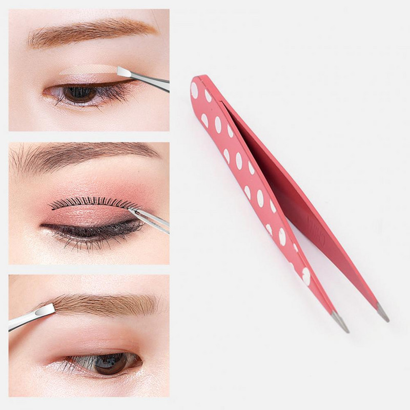 Pensetă pentru sprâncene, de culoare neagră, 2 bucăți, extractor înclinat, din oțel inoxidabil, pentru îndepărtarea părului, instrument de machiaj nou