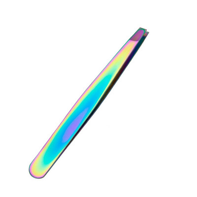 Clemă oblică pentru sprâncene din oțel inoxidabil Pensetă pentru sprâncene teșită Instrument de frumusețe cu tub