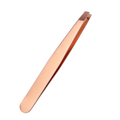 Clemă oblică pentru sprâncene din oțel inoxidabil Pensetă pentru sprâncene teșită Instrument de frumusețe cu tub