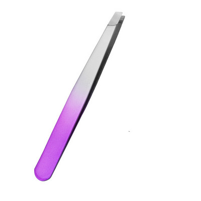 Clemă oblică pentru sprâncene din oțel inoxidabil Pensetă pentru sprâncene teșită Instrument de frumusețe cu tub