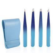 Nerūdijančio plieno pincetas Epoksidinis gradientas blizgantis pudra antakių segtukas Keturių dalių dekoravimo antakių grožio priemonė