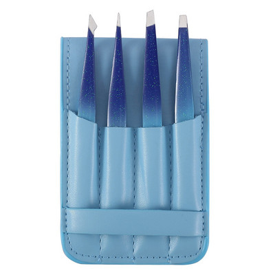 Nerūdijančio plieno pincetas Epoksidinis gradientas blizgantis pudra antakių segtukas Keturių dalių dekoravimo antakių grožio priemonė