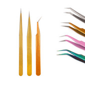 Pensetă pentru extensie de gene din oțel inoxidabil Pensetă pentru gene curbate drepte Pensetă pentru unghii Clip de alegere pentru gene Unelte pentru pensete pentru sprâncene