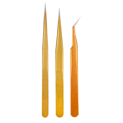 Pensetă pentru extensie de gene din oțel inoxidabil Pensetă pentru gene curbate drepte Pensetă pentru unghii Clip de alegere pentru gene Unelte pentru pensete pentru sprâncene