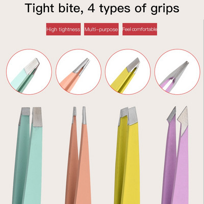 Clește pentru sprâncene 4/1 Clip de tăiere Clip pentru sprâncene cu gură plată și oblică Pensetă pentru sprâncene ușor de folosit Instrumente de machiaj