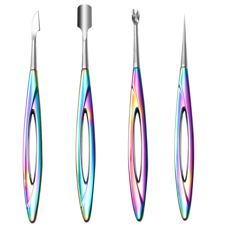 Set de manichiură Nail Push Din aliaj de zinc Îngrijirea feței Săpat urechi Acnee Ac Piele moartă Furcă Pila pentru unghii Îngrijirea mâinilor Nail Art Nail Tools