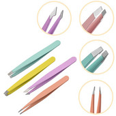 1buc Pensetă pentru sprâncene din oțel inoxidabil Pensetă pentru îndepărtarea părului feței Machiaj colorat Pensetă pentru gene Agrafe pentru sprâncene Instrumente de machiaj