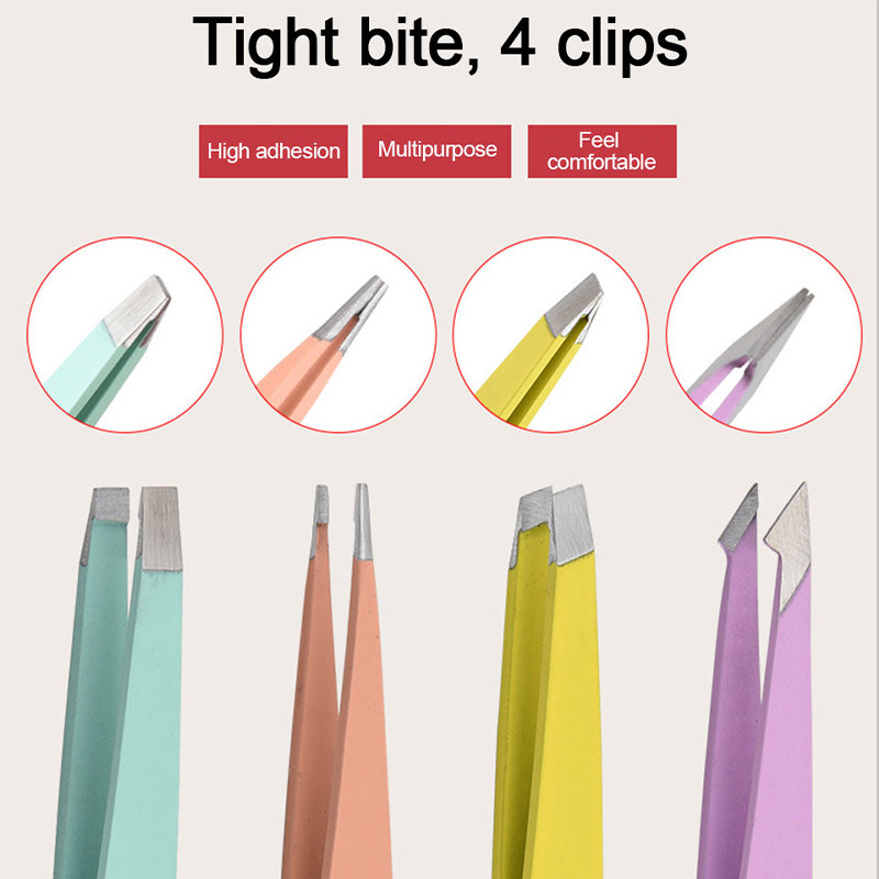 1buc Pensetă pentru sprâncene din oțel inoxidabil Pensetă pentru îndepărtarea părului feței Machiaj colorat Pensetă pentru gene Agrafe pentru sprâncene Instrumente de machiaj