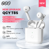 Noua actualizare QCY T8S Căști fără fir Căști Bluetooth 5.0 65 ms Latență scăzută Driver de 13 mm Sunet HIFI pentru muzică/jocuri ENC Apel HD