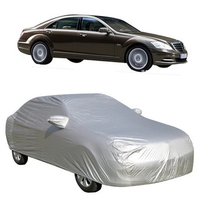 Universal Full Car Covers Snow Ice Dust Sun UV Shade κάλυμμα Αναδιπλούμενο ελαφρύ ασημί κάλυμμα εξωτερικού χώρου αυτοκινήτου αυτοκινήτου Μη αδιάβροχο