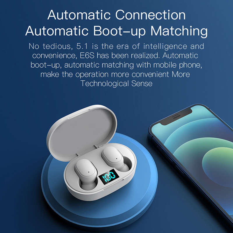 TWS E6S bežične bluetooth 5.0 slušalice digitalne slušalice stereo slušalice led zaslon slušalica sport za telefon xiaomi iphone
