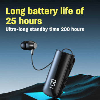 IPX7 Αδιάβροχο Ακύρωση θορύβου ασύρματα ακουστικά Bluetooth BT5.2 Talk 25 ώρες 170 mAh Κλήση Υπενθύμιση κραδασμών ανασυρόμενα ακουστικά