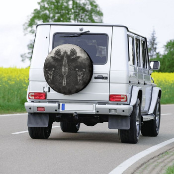 Κάλυμμα ελαστικού Gungnir Spear Of Odin για Jeep Mitsubishi Pajero Viking Wolf SUV RV Camper Car Protectors τροχών 14\