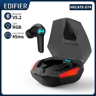 Edifier HECATE GT4 TWS True bezvadu spēļu austiņas Bluetooth austiņas 45 ms zema latentuma RGB apgaismojums