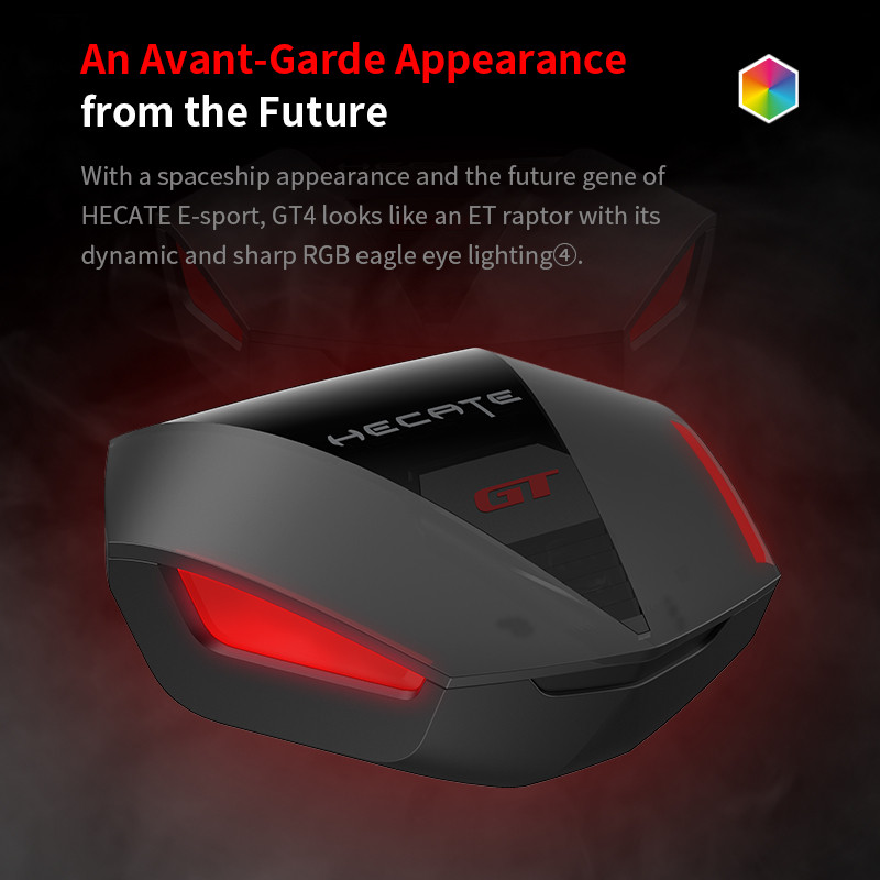 Căști Edifier HECATE GT4 TWS True Wireless Gaming Căști Bluetooth Căști cu latență scăzută de 45 ms Iluminare RGB