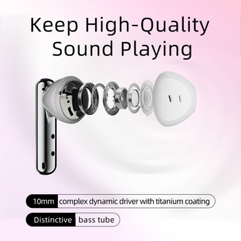 НОВО Слушалки QCY T21 FairyBuds Bluetooth 5.3 Слушалки 68ms Слушалки с ниска латентност Снимка с едно докосване TWS Слушалки Подаръчна опаковка