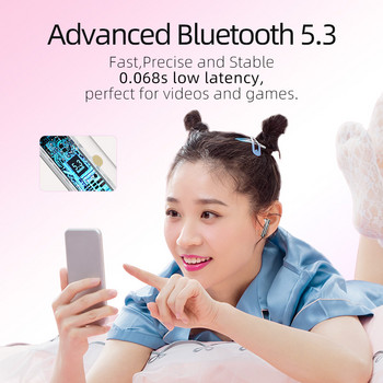 НОВО Слушалки QCY T21 FairyBuds Bluetooth 5.3 Слушалки 68ms Слушалки с ниска латентност Снимка с едно докосване TWS Слушалки Подаръчна опаковка