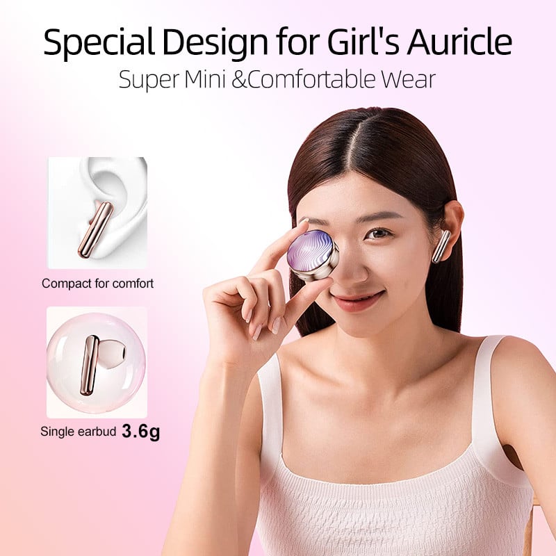 ΝΕΑ Ακουστικά QCY T21 FairyBuds Ακουστικά Bluetooth 5.3 Ακουστικά 68ms χαμηλής καθυστέρησης Ακουστικά με ένα πάτημα για φωτογραφία Συσκευασία δώρου TWS Earbud