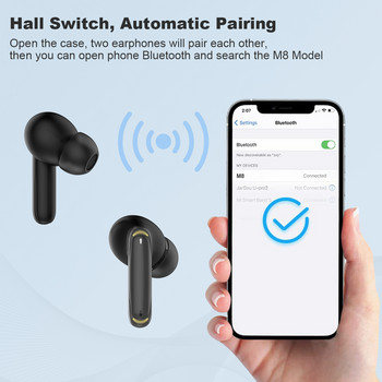 Bluetooth безжични слушалки Deep Bass TWS слушалки шумопотискащи спортни водоустойчиви слушалки HD слушалки за разговори с микрофон