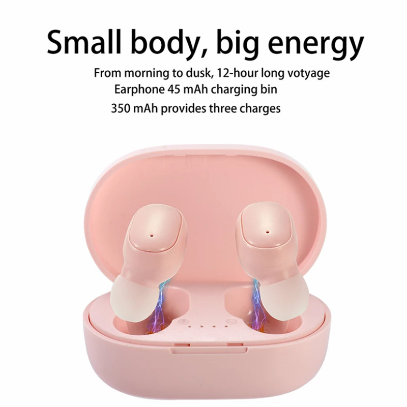 TWS Bluetooth ausinės Belaidės ausinės Stereo ausinės sportinės Earbuds mikrofonas su išmaniojo telefono įkrovimo dėžute