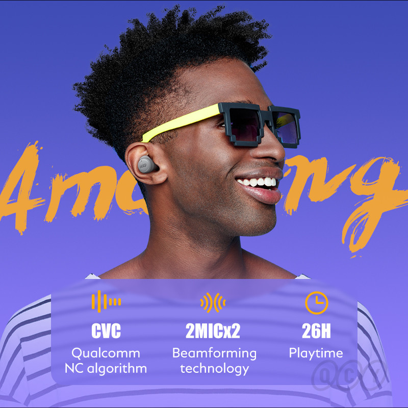 Căști Bluetooth QCY T17S aptX Qualcomm Bluetooth5.2 TWS Căști fără fir Asistent vocal Căști cu control tactil Aplicație de suport