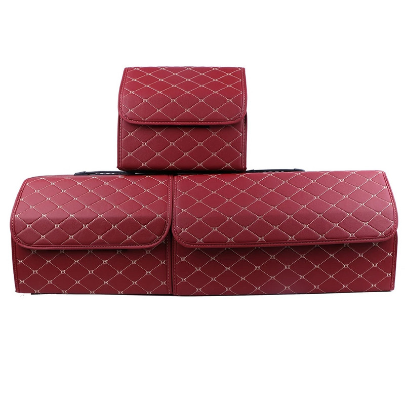 Automobilio bagažinės laikymo dėžė Didelės talpos automatiniai daugiafunkciai įrankiai Sandėliavimo krepšys Sudėjimas Tvarkymas Oda sulankstoma avarinei laikymo dėžei