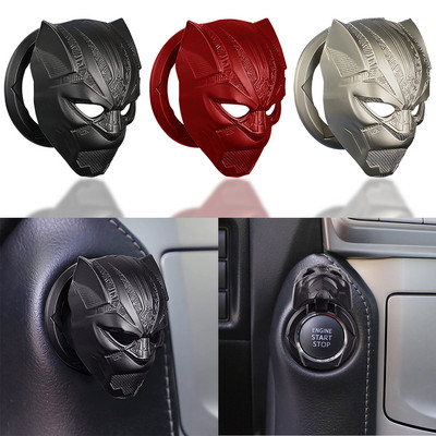 Замяна на бутон за запалване на двигателя на автомобил Super Hero Start Stop-Start Stop Trim Metal Protector for Panther Car Interior Accessory