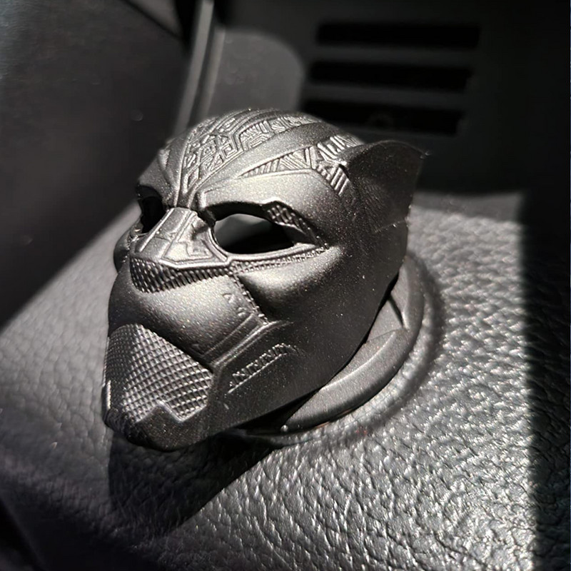 „Super Hero“ automobilio variklio uždegimo užvedimo stabdymo mygtuko pakeitimas-užvedimo sustabdymo apdailos metalinė apsauga, skirta „Panther“ automobilio salono priedui