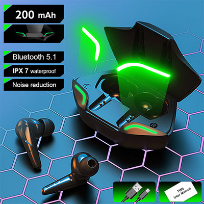 TWS „Bluetooth“ ausinės belaidės stereo binaurinės ausyje „Bluetooth 5.0“ išmaniosios triukšmo mažinimo sportinės ausinės