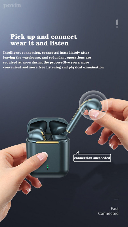 J18 tws bluetooth ausinės HD belaidės ausinės stereo kalba kalba muzika ausinės triukšmą slopinančios ausinės nemokamas pristatymas