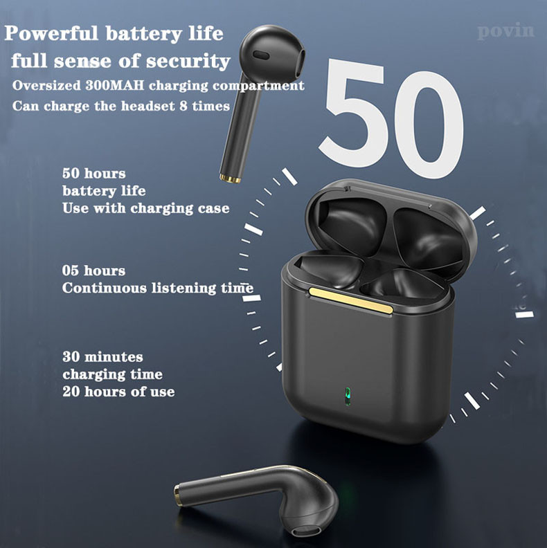 J18 tws bluetooth ausinės HD belaidės ausinės stereo kalba kalba muzika ausinės triukšmą slopinančios ausinės nemokamas pristatymas