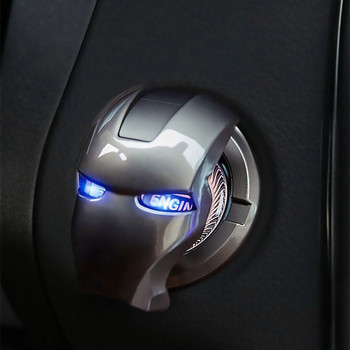 Αξεσουάρ αυτοκινήτου Marvel Iron Man Εσωτερικός κινητήρας Κουμπί ανάφλεξης Start Stop Προστατευτικό κάλυμμα Διακοσμητικό αυτοκόλλητο στυλ αυτοκινήτου