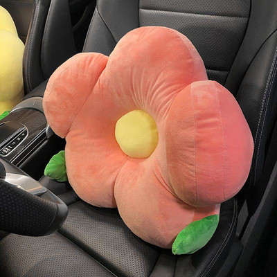 Pernă drăguță pentru gât pentru mașină, tetiera de desene animate, pernă de călătorie pentru talie lombară, scaun multifuncțional de pluș, suport lombar pentru spate, pentru mașină, biroul de acasă