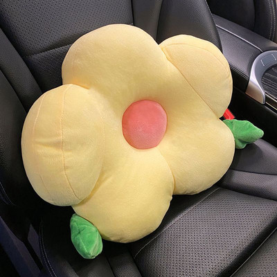 Pernă drăguță pentru gât pentru mașină, tetiera de desene animate, pernă de călătorie pentru talie lombară, scaun multifuncțional de pluș, suport lombar pentru spate, pentru mașină, biroul de acasă