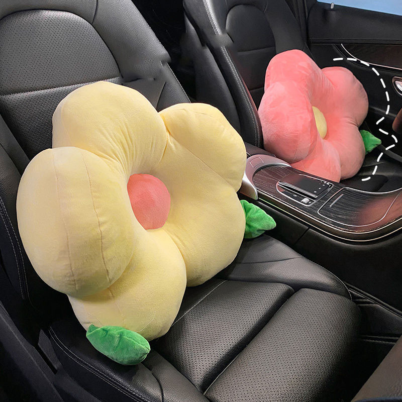 Pernă drăguță pentru gât pentru mașină, tetiera de desene animate, pernă de călătorie pentru talie lombară, scaun multifuncțional de pluș, suport lombar pentru spate, pentru mașină, biroul de acasă