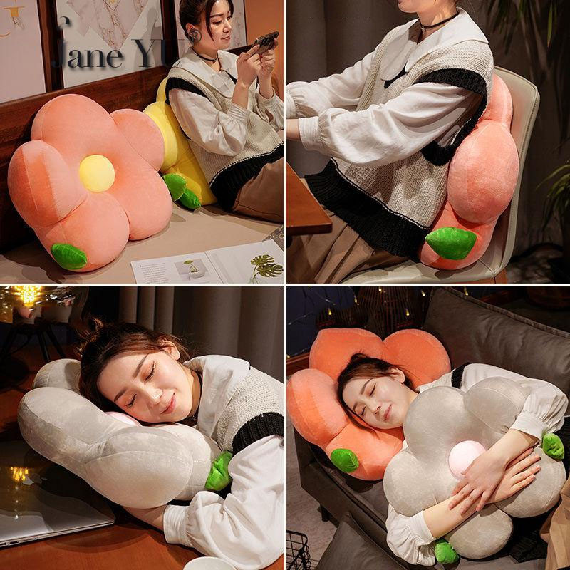 Pernă drăguță pentru gât pentru mașină, tetiera de desene animate, pernă de călătorie pentru talie lombară, scaun multifuncțional de pluș, suport lombar pentru spate, pentru mașină, biroul de acasă
