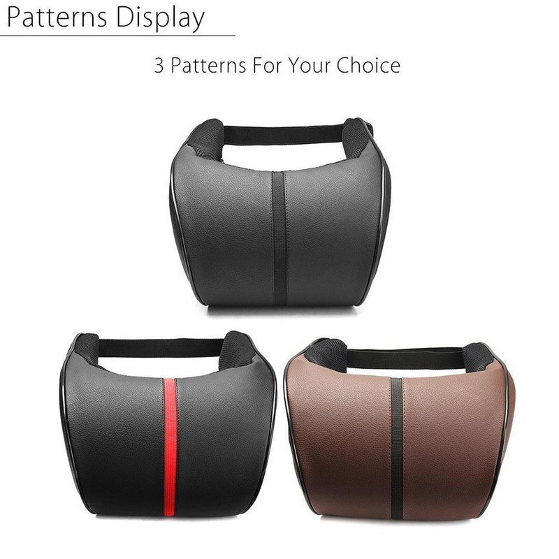 Universali automobilio pagalvė 3D atminties automobilio kaklo pagalvė PU odinė galvutė Auto priedai pagalvėlė transporto priemonės atrama Vidinė galvos atrama