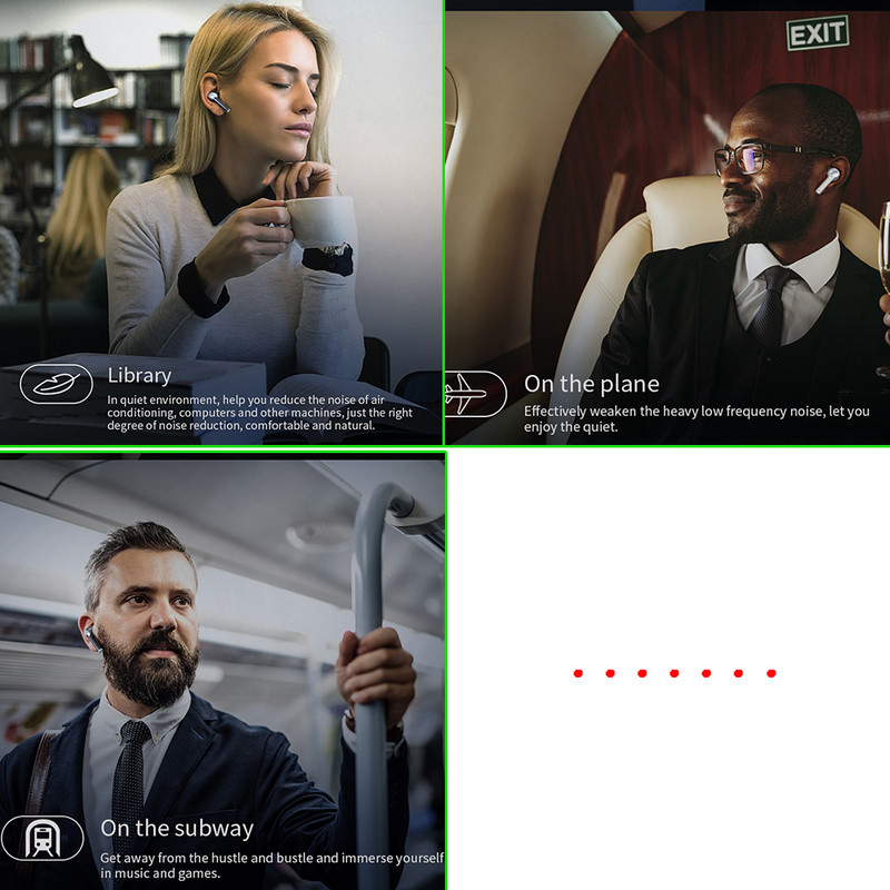 Căști fără fir Bluetooth 5.2 ANC Căști TWS cu anulare activă a zgomotului Căști cu bas profund Apel ENC cu 4 microfon pentru iPhone Android