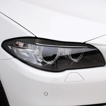 Για BMW F10 F11 F18 5-Series 2011-2017 Styling Προβολείς από ανθρακονήματα Φρύδια Βλέφαρα Μπροστινοί προβολείς Διακοσμητικό κάλυμμα Αυτοκόλλητο