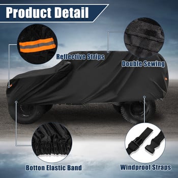 X Autohaux Car Cover for Jeep Wrangler JK 2 Door 2007-2017 JL 2 Door 4 Door 2018-2021 Outdoor Waterproof SUV Full Cover for Jeep