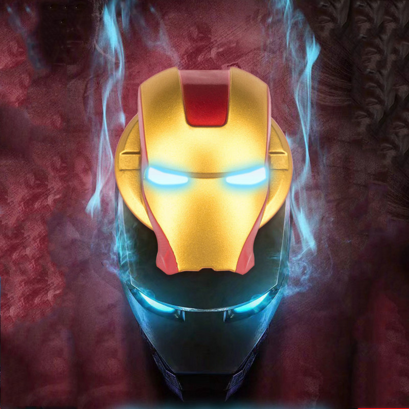 Iron Man Car Buton de pornire cu o singură atingere Capac de protecție Aprindere Motor Pornire Decorare Autocolant Accesorii pentru interiorul mașinii Modificare