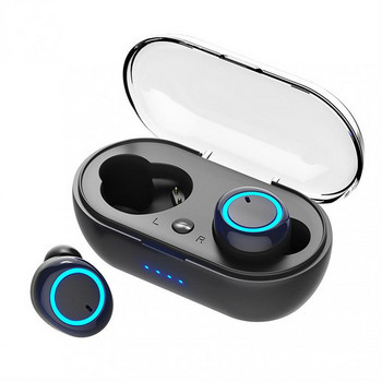 Ακουστικά Y50 Bluetooth Outdoor Sports Wireless Headset 5.0 with Charging Bin Power Display Έλεγχος αφής Ακουστικά ακουστικών