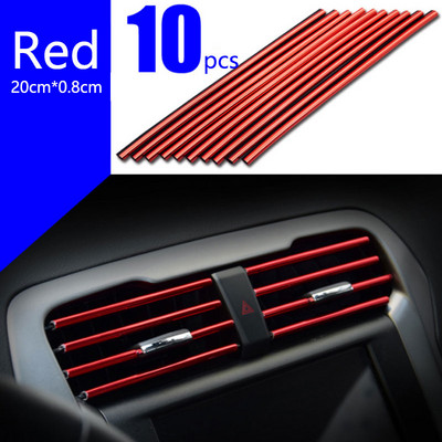10 vnt 20 cm universalus automobilio oro kondicionieriaus išėjimas Dekoratyvinis U formos lipdymas apdailos juostelės Dekoras Automobilio salono stiliaus priedai